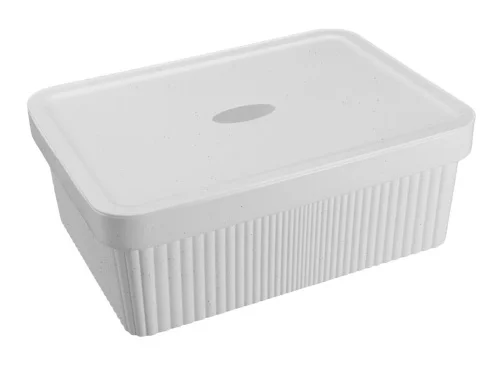 Контейнер  Velvet  380х270х144мм 13л с крышкой светло-серый Флэк 434249638  1