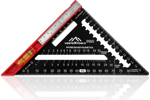 Угольник Profi 7 в 1 многофункциональный Inox+Abs толщина 1,9мм VertexTools 3046-1  1