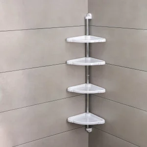 Полка угловая 4-яр "Elancia" 24х24х98,3см цв белый 868858 (Berossi) *1