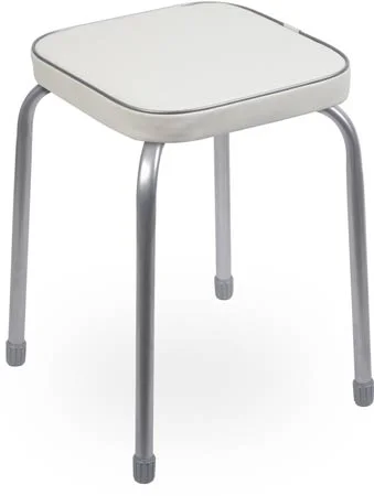Табурет  Фабрик-3  с мяг. квадрат. сидением 4-е металл. опоры светло-серый ТФ03 СС (Ника)  10