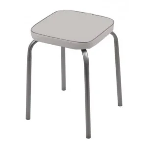 Табурет  Фабрик-3  с мяг. квадрат. сидением 4-е металл. опоры серый ТФ03 С (Ника)  10