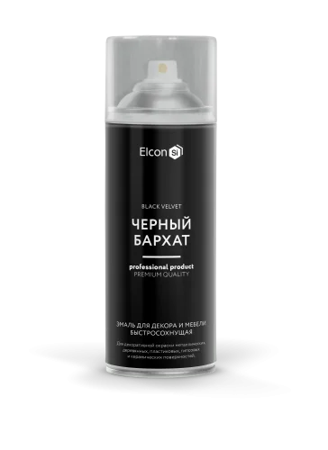 Эмаль для декора и мебели быстросохнущая Elcon черный бархат аэрозоль 520 мл.