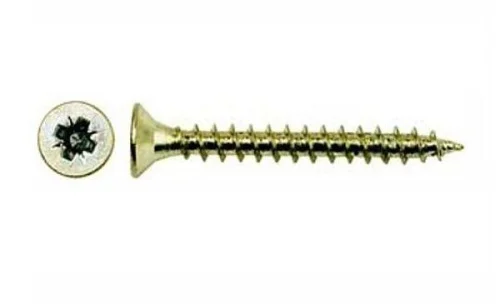 Саморез универсальный, потай, шлиц Pz, жёлтый цинк 4,0х30 уп. - 17 шт. SteelRex
