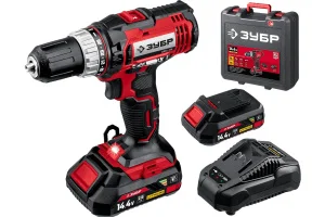 Дрель-шуруповерт аккум. Зубр ДШЛ-145-22 14,4В 2АКБ, в кейсе  1