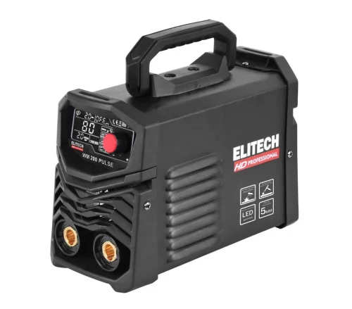 Сварочный аппарат Elitech HD WM 200 PULSE импульс,110-275В,6.2кВт,10-200А,ПВ 200А 80%,ф1  1