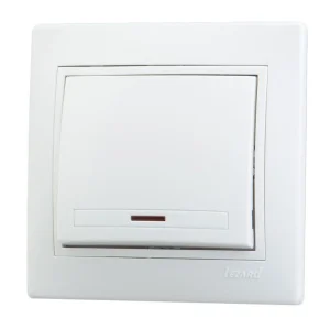 Выключатель 1-кл СП Mira 10А с подсветкой белый 701-0202-111 Lezard