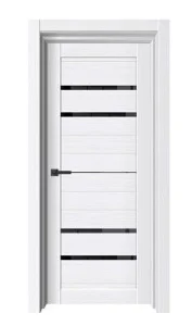 Дверь межкомнатная SunDoors 2 700х2000мм Белый бланко черное стекло