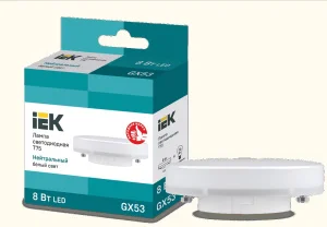 Лампа светодиодная GX53 8Вт 4000K LLE-T80-8-230-40-GX53 IEK