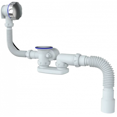 Сифон д ванны с выпуском и переливом 1 1 2 х40 50 S102 (Unicorn)  1 25