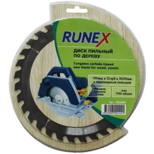 Диск пильный по дереву 190х 30 20мм 32 зуба Runex 551009   1