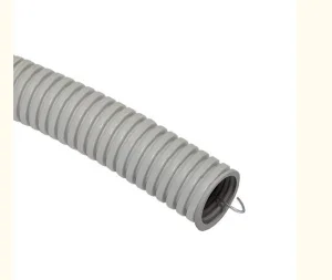 Труба гофрированная ПВХ D50мм с зонд. легкая 15м серая Ruvinil 15001