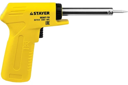Электропаяльник 30Вт+70Вт, 2 в 1 с пистолетной рукояткой  Stayer MaxTerm 55307-70  1