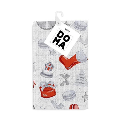 Полотенце Vse DOMA 45х60см рис 60101-2 вафельное ВРЕМЯ ЧУДЕС А14789  1