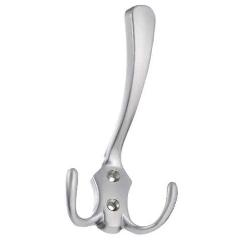 Крючок мебельный SANBERG 3-х рожковый 5518 827А Классика большой (хром матов) инд уп.  1