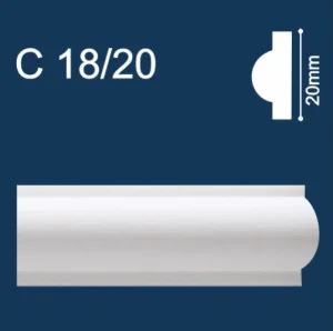 Молдинг экструдированный белый C18/20 (20ммх2м) Солид