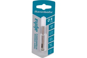 Сверло алмазное по керамограниту и керамике 8мм 3-гранный хвостовик Rennbohr 676208  1