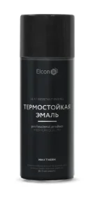 Термостойкая эмаль Elcon Max Therm черная 1000 градусов аэрозоль 520 мл  1 12