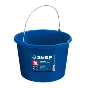 Ведро строительное 20л первичный высокопрочный пластик круглое с носиком усиленное Зубр Профессионал 06091-20 *1 Ведро строительное 20л первичный высокопрочный пластик круглое с носиком усиленное Зубр Профессионал 06091-20 *1