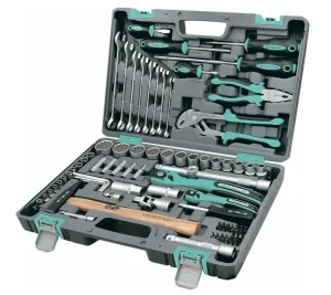 Набор инструментов 76 предм. 1 2 , 1 4 , CrV, 12-гранные головки, пласт.кейс Stels 14116  1