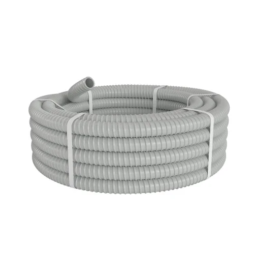 Труба гофрированная ПВХ D25мм армир. 30м серая 57025 (DKC)  1