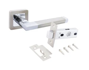 Ручка дверная АЛЛЮР АРТ ВЕНСАН SN/CP+L45-8 SN (2682/S45) с защелкой матовый никельель/хром