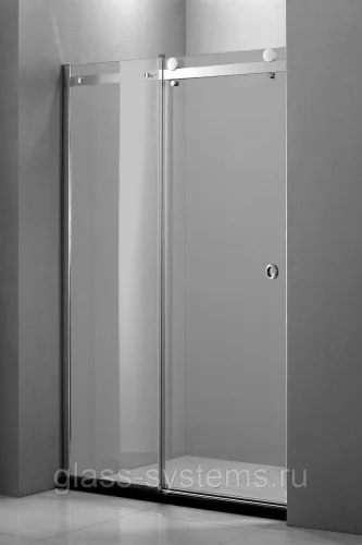 Душевое ограждение 1200х1850мм прозрачное стекло 5мм с одной раздвижной дверью, профиль черный мат.