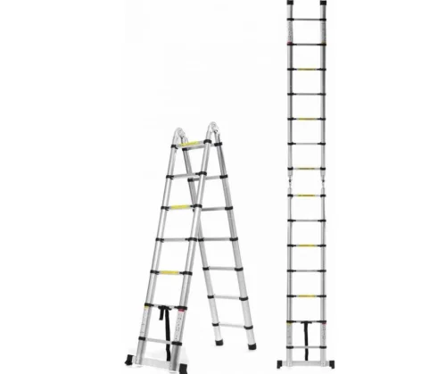 Лестница 14 ступеней телескопическая алюминиевая Алюмет DTLH 2.2+2,2  1