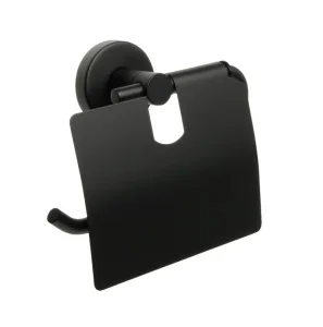 Держатель для туалетной бумаги с крышкой Fixsen Сomfort Black черный FX-86010