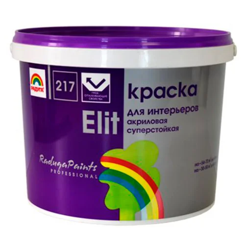 Краска Радуга 217 Элит, Интерьерная акриловая суперстойкая, база С 0,9 л