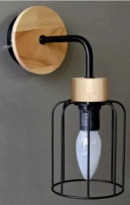 Бра Linvel LB 9467 1 Гансол Чёрный дерево Е14 40W 180х100х250мм