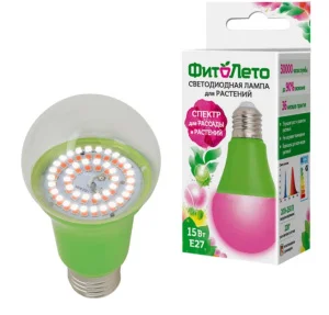Лампа светодиодная д растений форма  A  прозрачная спектр LED-A60-15W SPSB E27 CL PLP30GR (ФитоЛето)
