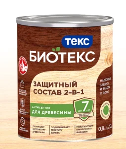 Состав защитный 2-в-1 Биотекс беленый дуб 2,7л.  1 4