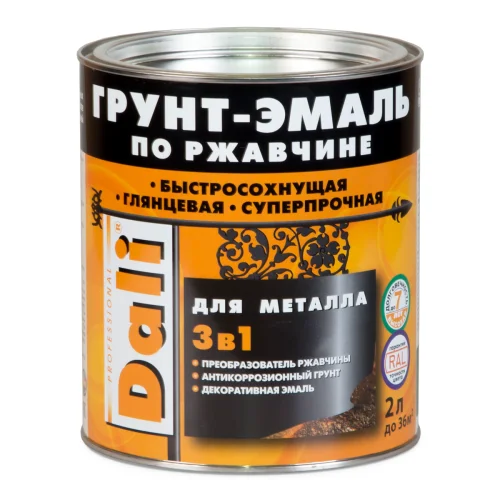 Грунт эмаль по ржавчине DALI 2,0л белый RAL 9010