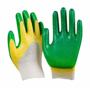 Перчатки х б двойной облив латекс желто-зеленые красные 46гр  10 300 ОПТ
