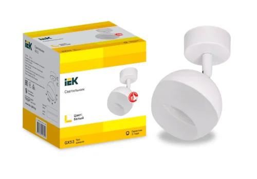 Светильник спот 4011 настенно-потолочный GX53 бел. LT-USB0-4011-GX53-1-K01 (IEK)  1