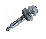 Саморез кровельный с шайбой 4,8х19 сверло, цинк 100шт