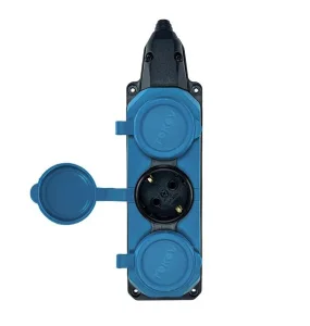 Колодка удлинителя 3-м 16А IP44 с заземл. каучук TKE-C08-KK3-Z синий (Tokov Electric)  1