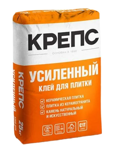 Клей для плитки Крепс Усиленный 25кг  1 56 (С1T)