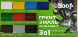 Грунт-эмаль 3 в 1 по ржавчине Узор Шоколадная (глянц) фас 1,8кг