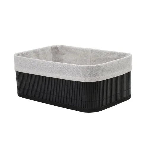 Корзина стеллажная Natural House  Бамбук  300х200х120мм чёрный, белый Shan-19L  1