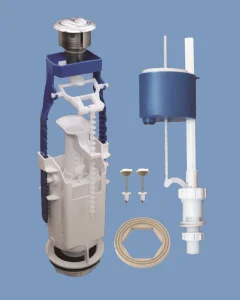 Арматура д бачка унитаза (2 кнопки выпуска метализ., нижн. подводка) АБ 77.55.14.3  (Уклад)  1 18