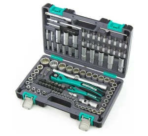 Набор инструментов 109 предм. 1 2 , 1 4 , CrV, 12-гранные головки, пласт.кейс Stels 14122  1