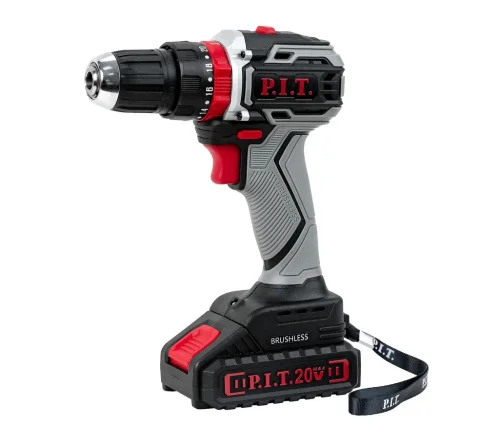 Дрель ударная P.I.T. PSR18-D4 аккумуляторная бесщет. 20В, 40Нм, 2ск, 2x1,5Ач, ЗУ, кейс 322797  1