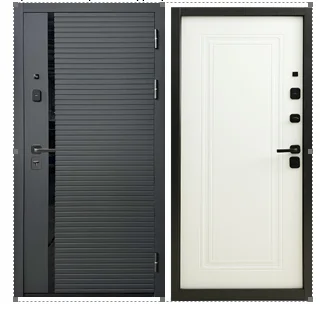 Дверь входная металлическая 10 см  1  Б 860х2050 правая 2-сув. пан графит сер пан 9019-1.TD10-1 с фу