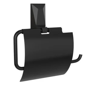 Держатель для туалетной бумаги с крышкой Kleber Ice black, KLE-ICE043BL