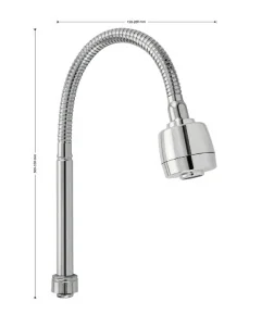 Излив для смесителя гибкий на кухню с большим двухрежимным аэратором Санакс 09696