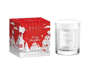 Свеча ароматическая Вечер у камина в стекле 132г BNY0302 BAGO home  1