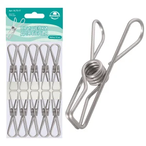 Прищепки д белья металлические (упак10 шт) VL75-17 (Мультидом)  12 144