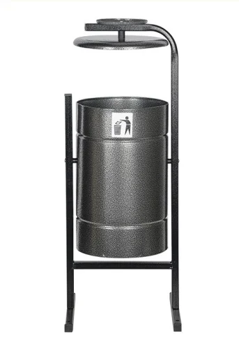 Урна для мусора 21л  Космос  круглая с крышкой и пепельницей антик серебро П6982  1