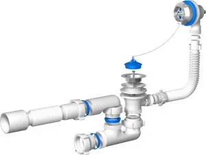 Сифон д/ванны с выпуском и переливом 1 1/2"х40 регулируемый с гофрой 40x50 Е255 (Ани) *15/30